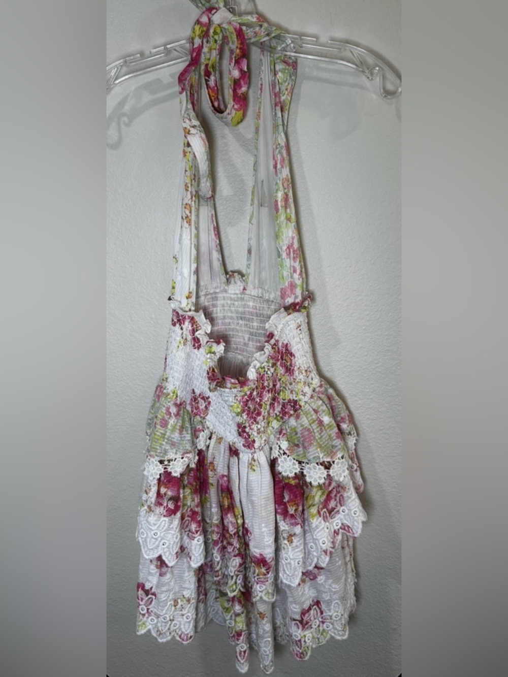 LoveShackFancy Deanna Halter Mini Dress Size
Small pink/white floral - Picture 2 of 8
